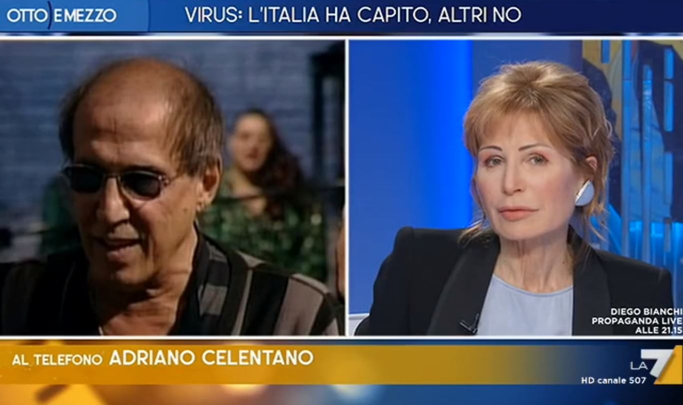 Coronavirus, Adriano Celentano telefona a Otto e Mezzo: «Ho paura, ma l’Italia si sta comportando bene»