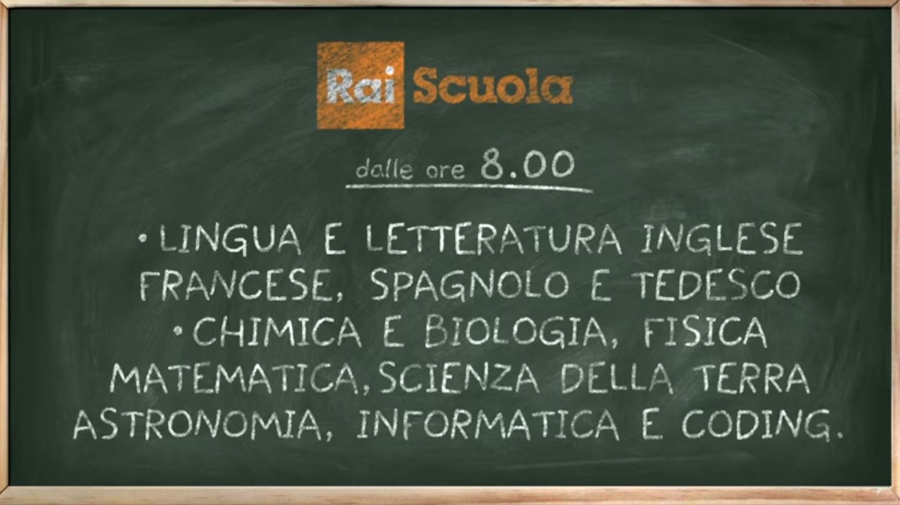Rai, nuovo palinsesto didattico: al via le lezioni in tv