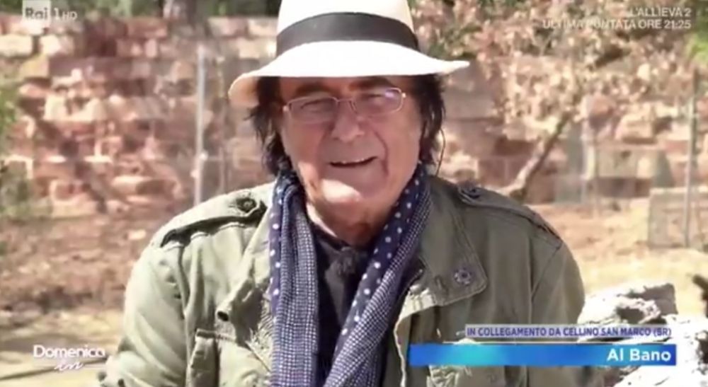 Domenica In, gaffe di Al Bano: «L’uomo è stato capace di distruggere i dinosauri, pensa un po’ se non è capace di distruggere il Coronavirus» – Video