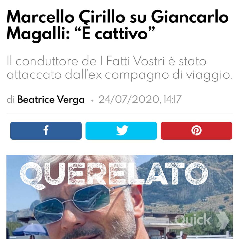 L'immagine pubblicata da Magalli su Facebook L'immagine pubblicata da Magalli su Facebook