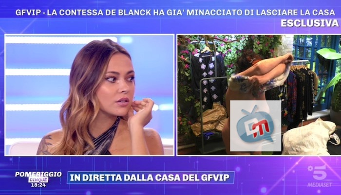 Patrizia De Blanck completamente nuda al GF VIP (in diretta a Pomeriggio 5) – VIDEO