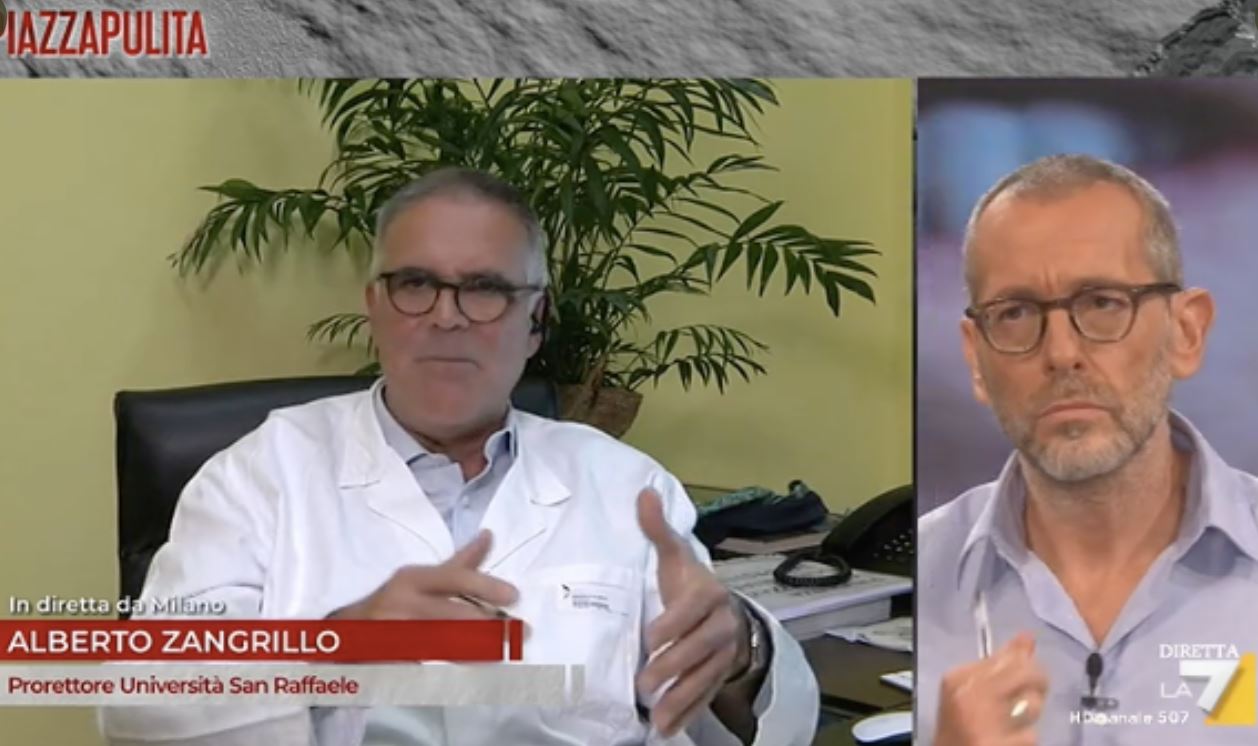 Piazzapulita, Zangrillo su Berlusconi: «Carica virale a marzo-aprile lo avrebbe ucciso». Poi lo scontro con Calabresi