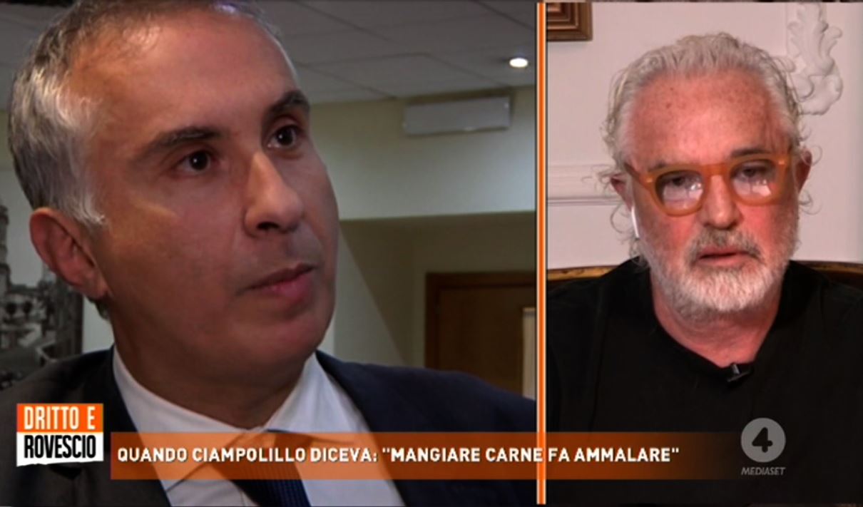 Dritto e Rovescio, Briatore contro Ciampolillo: «Questo è scemo, si deve far ricoverare. Uno così è da pigliare a calci in cul*»