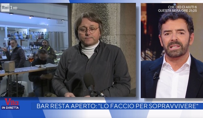 La Vita in Diretta: Alberto Matano interrompe il collegamento con il ristoratore che non vuole indossare la mascherina