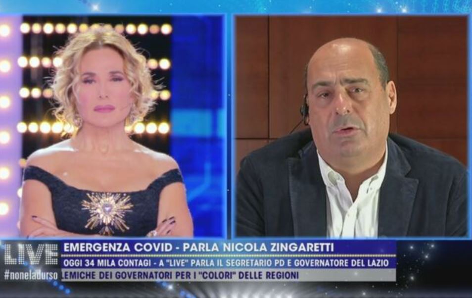 Barbara D’Urso, endorsement shock di Nicola Zingaretti: «Hai portato la politica vicino alle persone. Ce n’è bisogno»