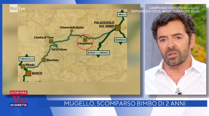 Inviato di Vita in Diretta ritrova il bambino scomparso ieri nel Mugello