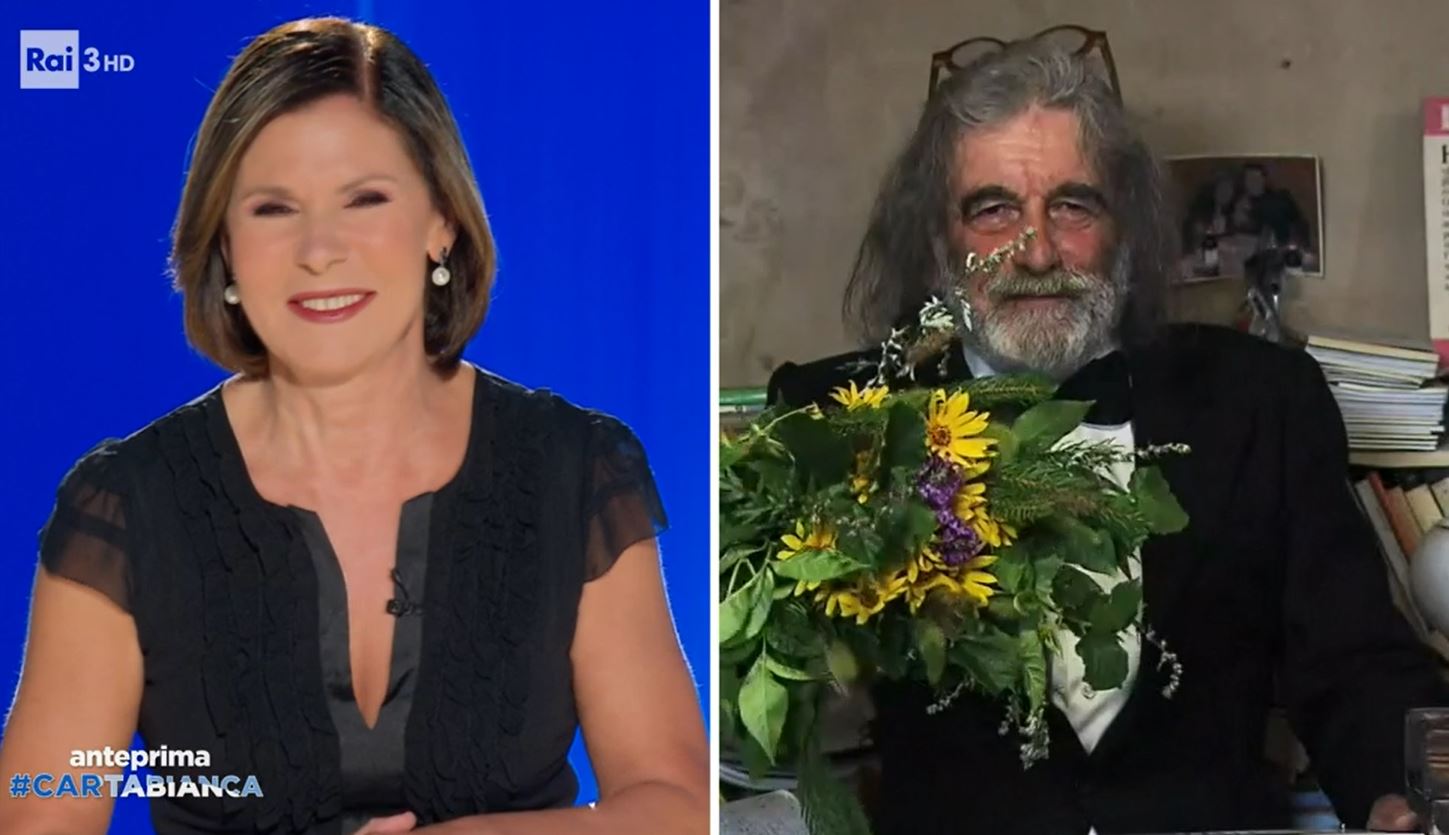 Mauro Corona torna a Cartabianca: «Passata è la tempesta». E la Berlinguer lo mette in guardia: «Speriamo vada tutto liscio»