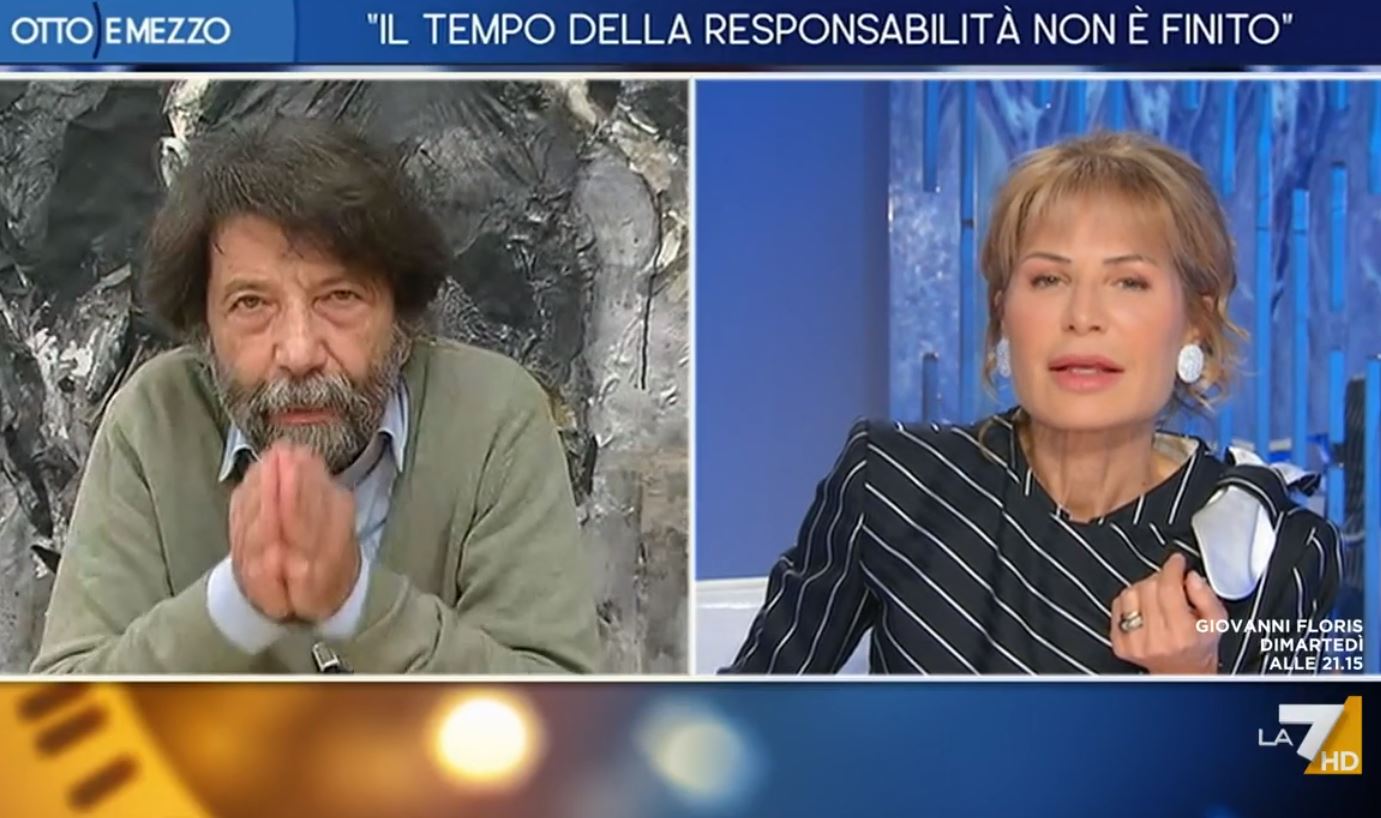 Otto e Mezzo, scontro tra Cacciari e Gruber: «Perché mi invita se parla solo lei?» – Video