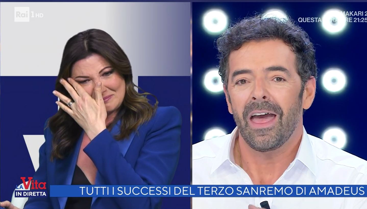 Giovanna Civitillo in lacrime per Amadeus alla Vita in Diretta