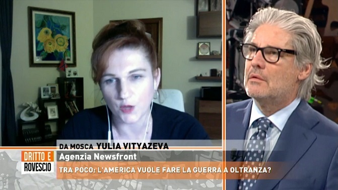 Scontro tra Del Debbio e una giornalista russa a Dritto e Rovescio. «Ma Vaffanc*lo» – Video