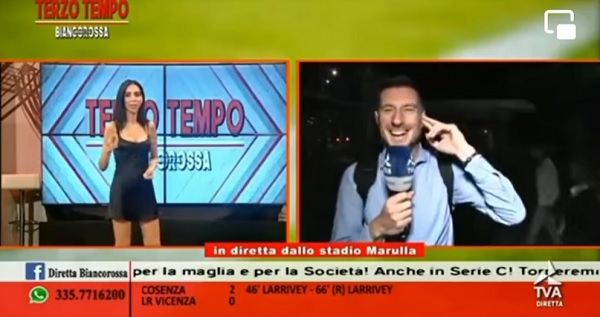 Conduttrice tv veneta al piccolo tifoso del Cosenza: «Anche voi verrete qui a cercare lavoro» – Video