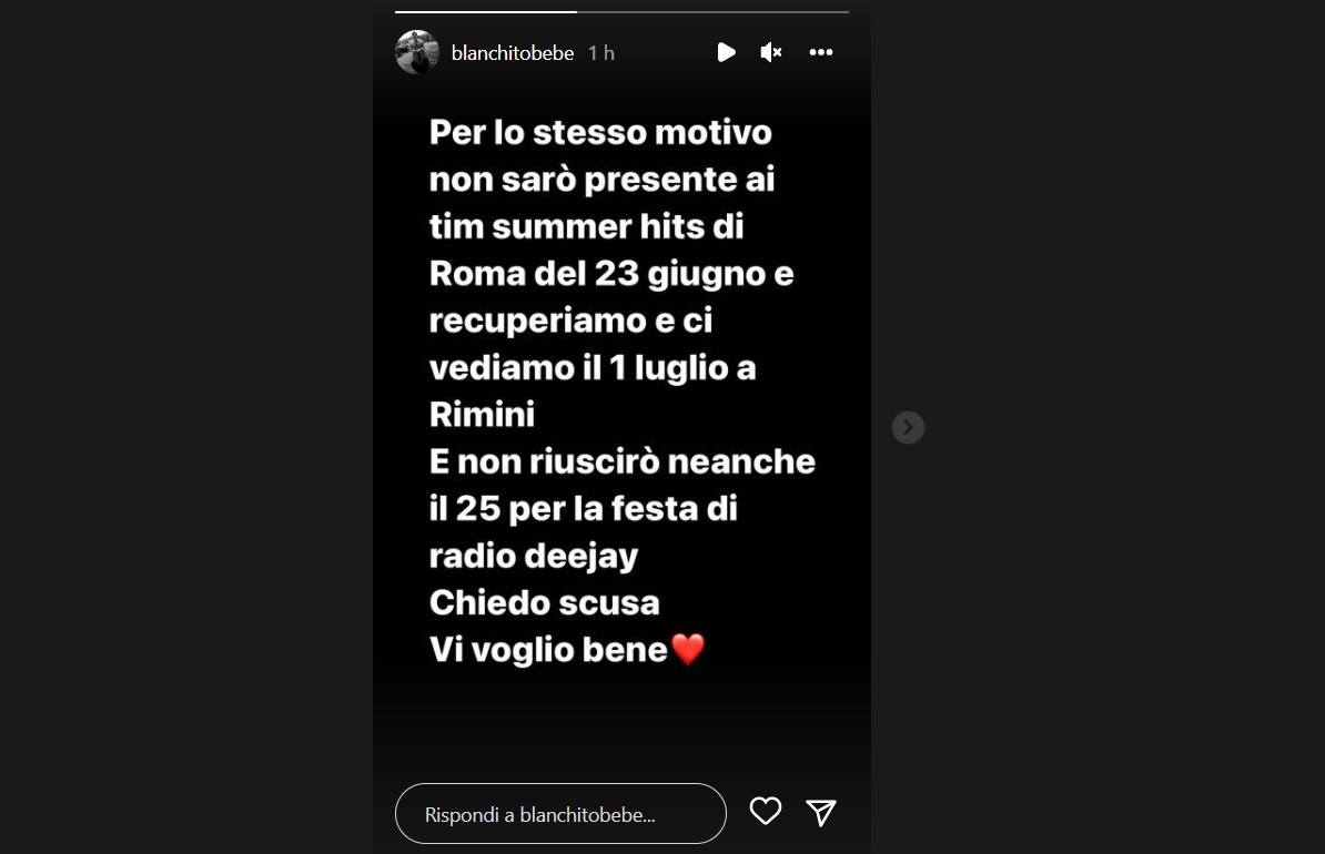 Il messaggio di Blanco