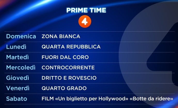 Prime Time Rete 4 2022/2023
