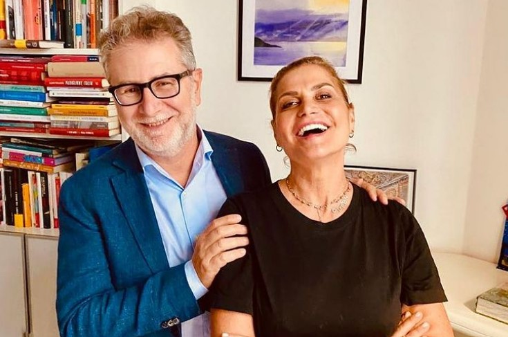 Simona Ventura arriva al tavolo di Che Tempo Che Fa