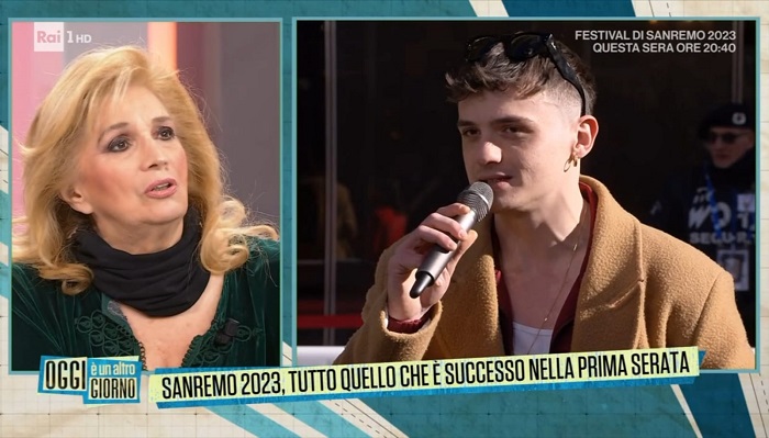 Sanremo 2023, Iva Zanicchi ‘spiazza’ Olly: «Il mio cane si chiama come te. Questo ti porta fortuna» – Video