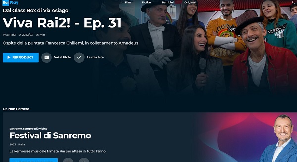 Come seguire Sanremo 2023 su Raiplay