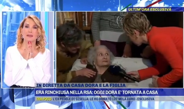 Vecchietta in collegamento con Barbara D’Urso: «Anche Alberto Matano è bravo» – Video