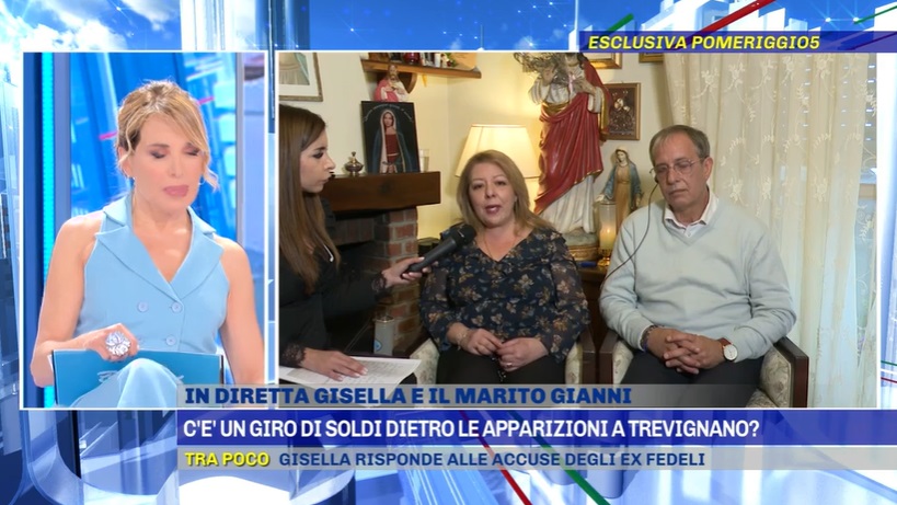 Shock a Pomeriggio Cinque! D’Urso si collega con la veggente di Trevignano e la Madonna piange – Foto