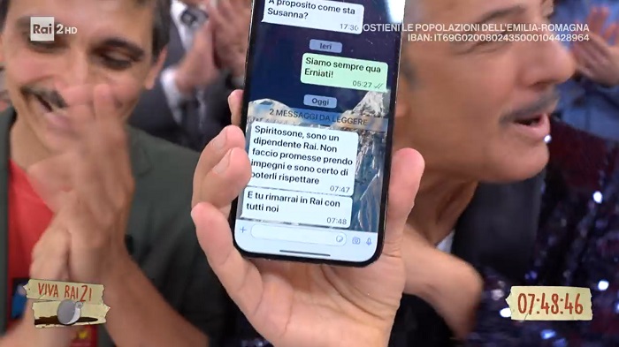 Fiorello ‘provoca’ il nuovo Ad Roberto Sergio, lui interviene in diretta a Viva Rai2: «Tu rimarrai in Rai»