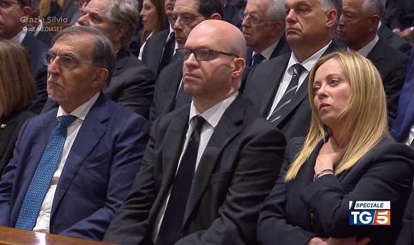 Giorgia Meloni con i Presidenti di Camera e Senato