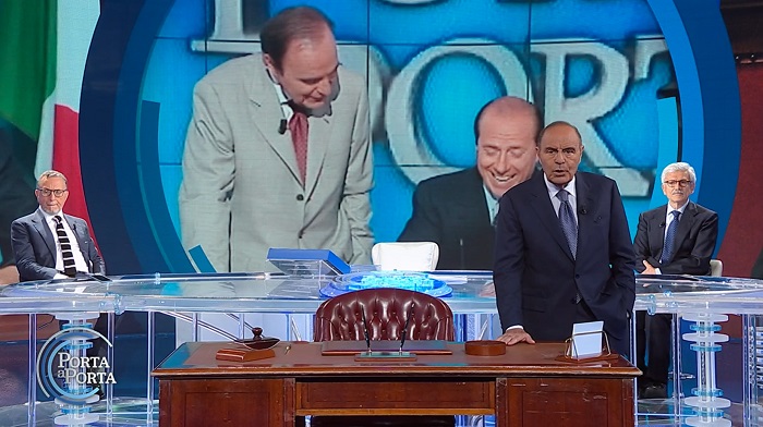 Ascolti TV | Lunedì 12 giugno 2023. La morte di Berlusconi: Porta a Porta 10.5%, Tg5 Speciale 8.3%, Mentana 5.8%. Bene Report 8.1%, Baywatch 5.3% su Tv8, Ex 4.1% sul Nove. Record Otto e Mezzo 11.2%