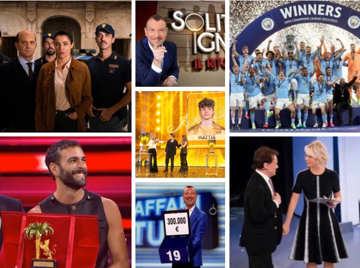 I programmi più visti del 2023: dominano Sanremo e il calcio