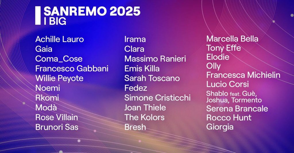 I Big di Sanremo 2025