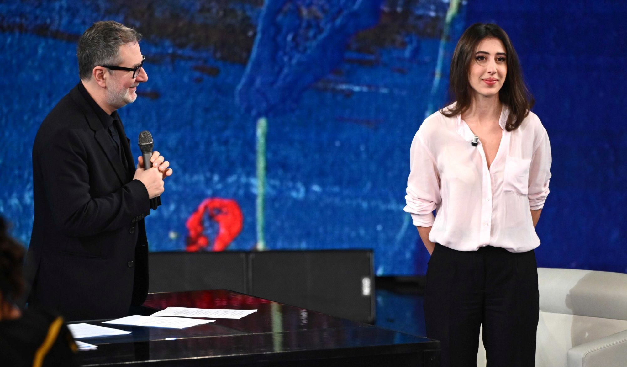 il tavolo di che tempo che fa arrivano ditonellapiaga e il campione gabriele targhetta da Davidemaggio.it il tavolo di che tempo che fa arrivano ditonellapiaga e il campione gabriele targhetta