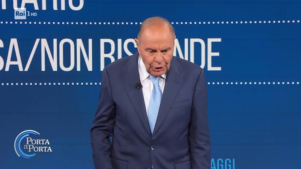 Bruno Vespa furioso a Porta a Porta