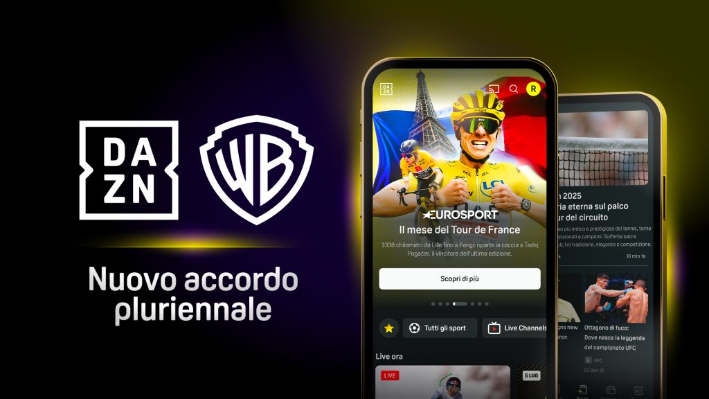Su DAZN arrivano i canali in chiaro di Warner Bros. Discovery