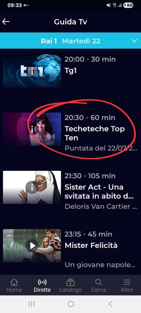 Guida TV Rai - TecheTeche TopTen