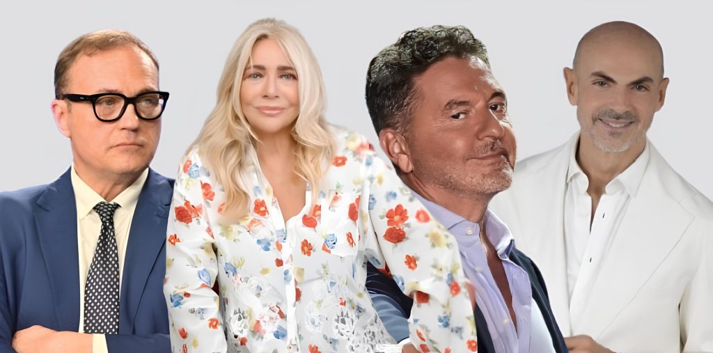 Domenica In, Mara Venier con Tommaso Cerno, Teo Mammucari ed Enzo Miccio