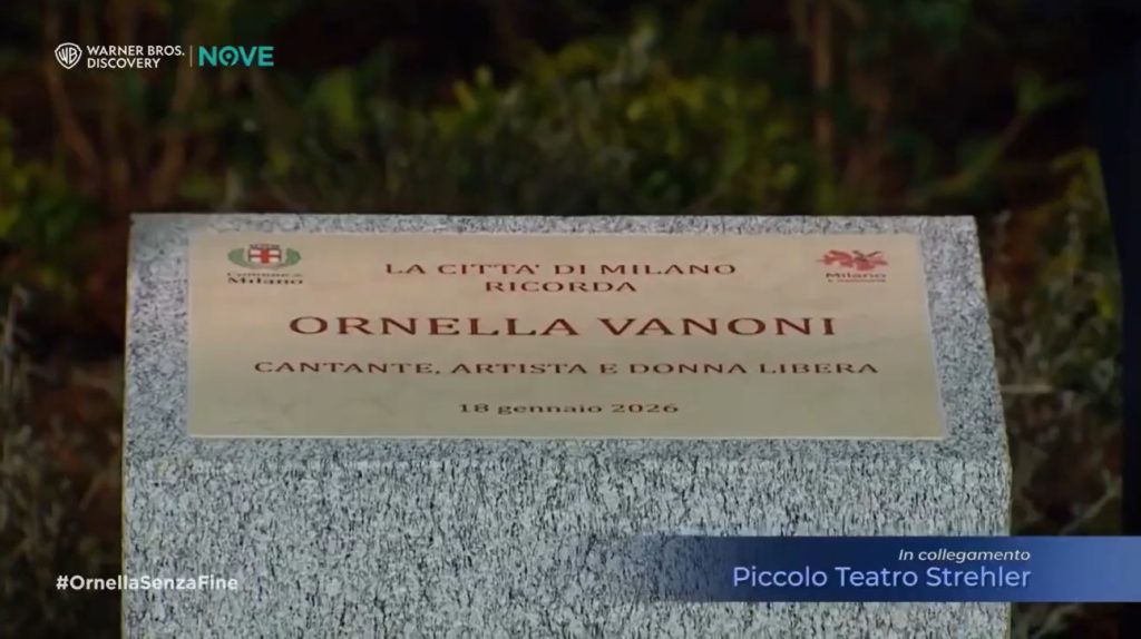 Aiuola dedicata a Ornella Vanoni, lo svelamento in diretta sul Nove