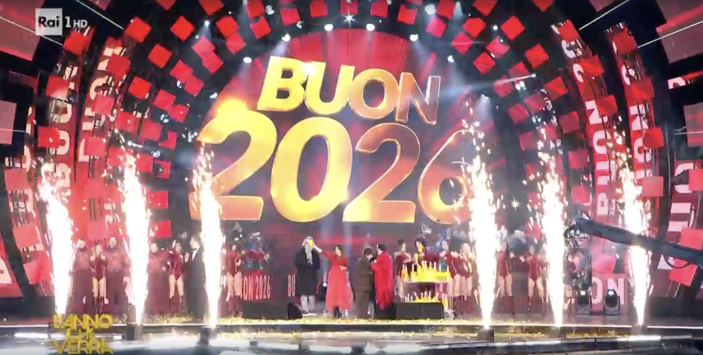 Ascolti TV | Mercoledì 31 Dicembre 2025. Vince L’Anno che Verrà (35.5%) ma Capodanno in Musica si difende bene (28.2%)