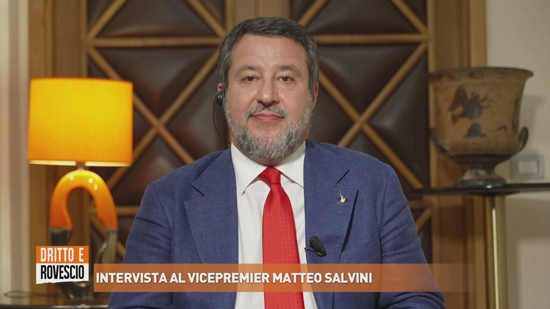 Matteo Salvini ospite a Dritto e Rovescio