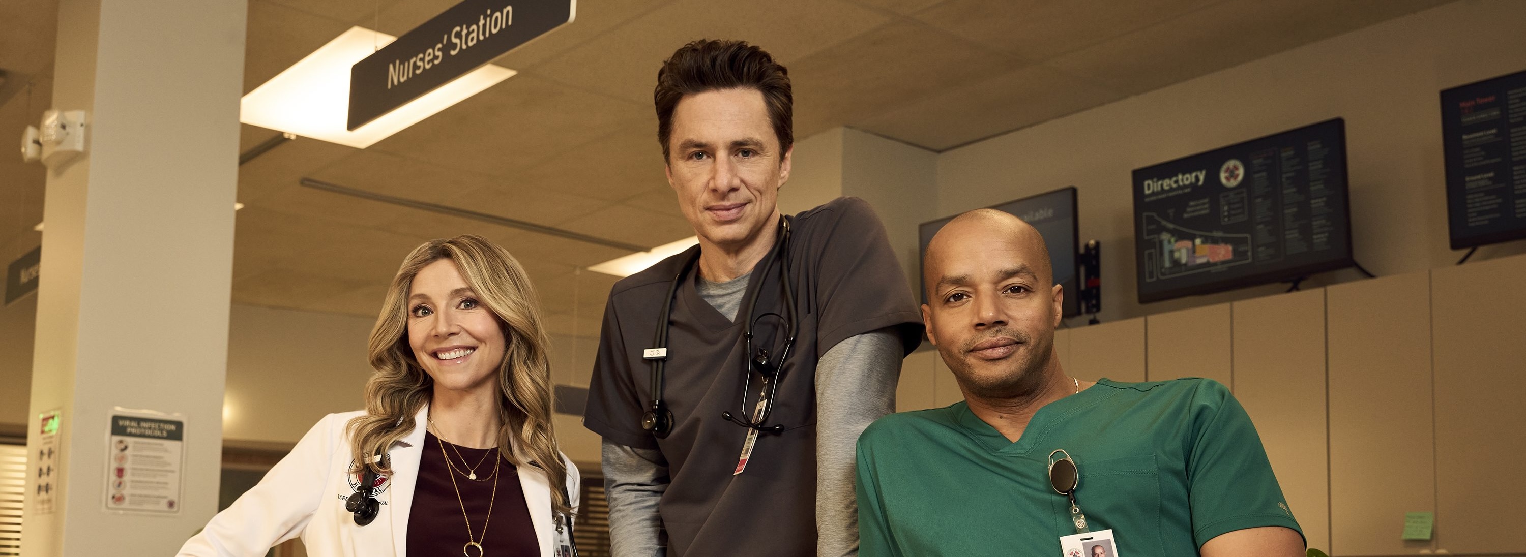 Sarah Chalke, Zach Braff e Donald Faison - Scrubs