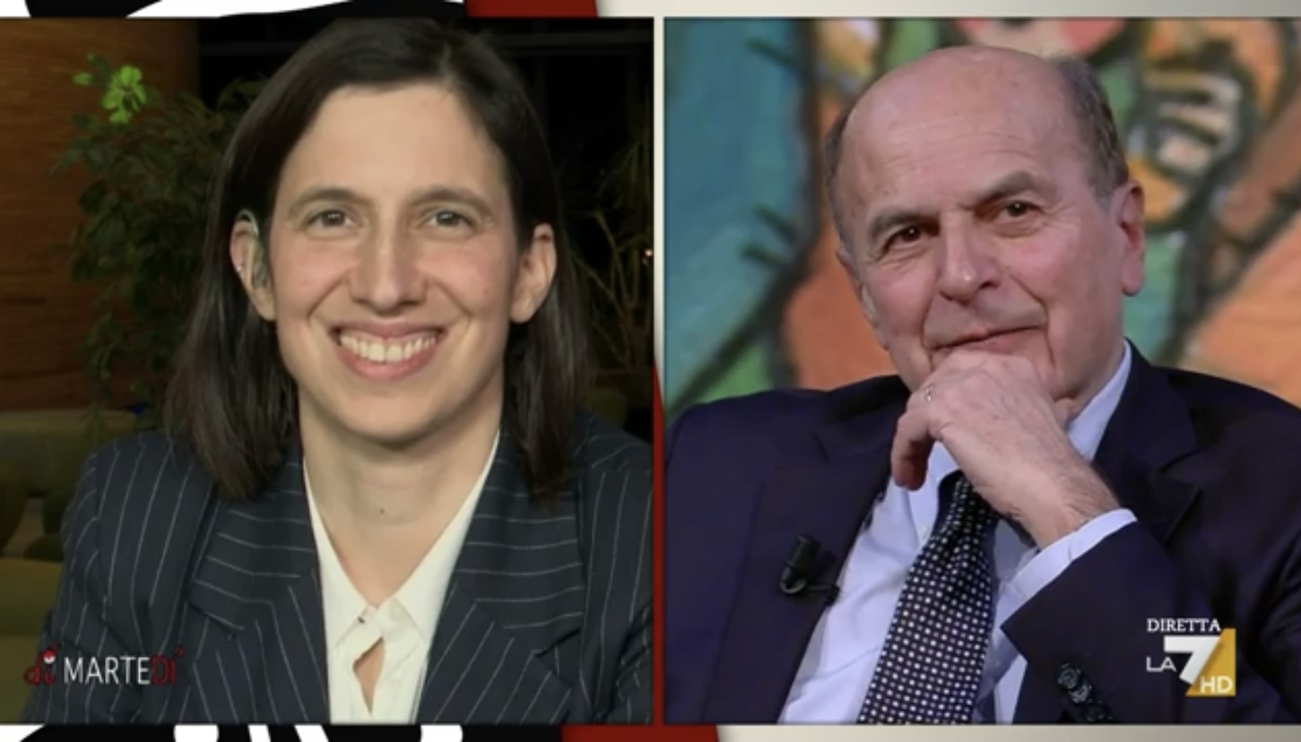 Elly Schlein e Pier Luigi Bersani a diMartedì