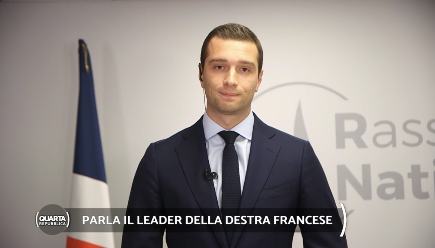 Quarta Repubblica: Nicola Porro intervista Jordan Bardella, leader del Rassemblement National