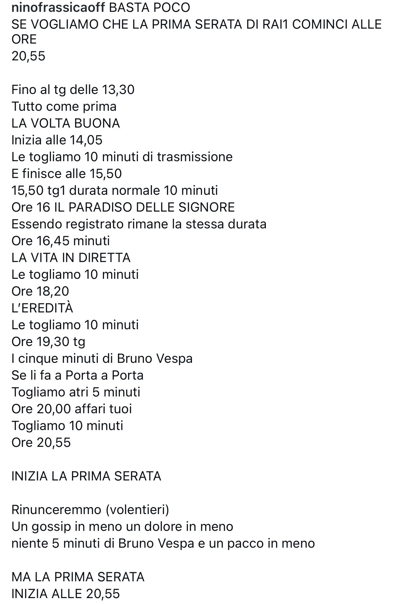 Nino Frassica: “I Cinque Minuti Bruno Vespa se li fa a Porta a Porta”