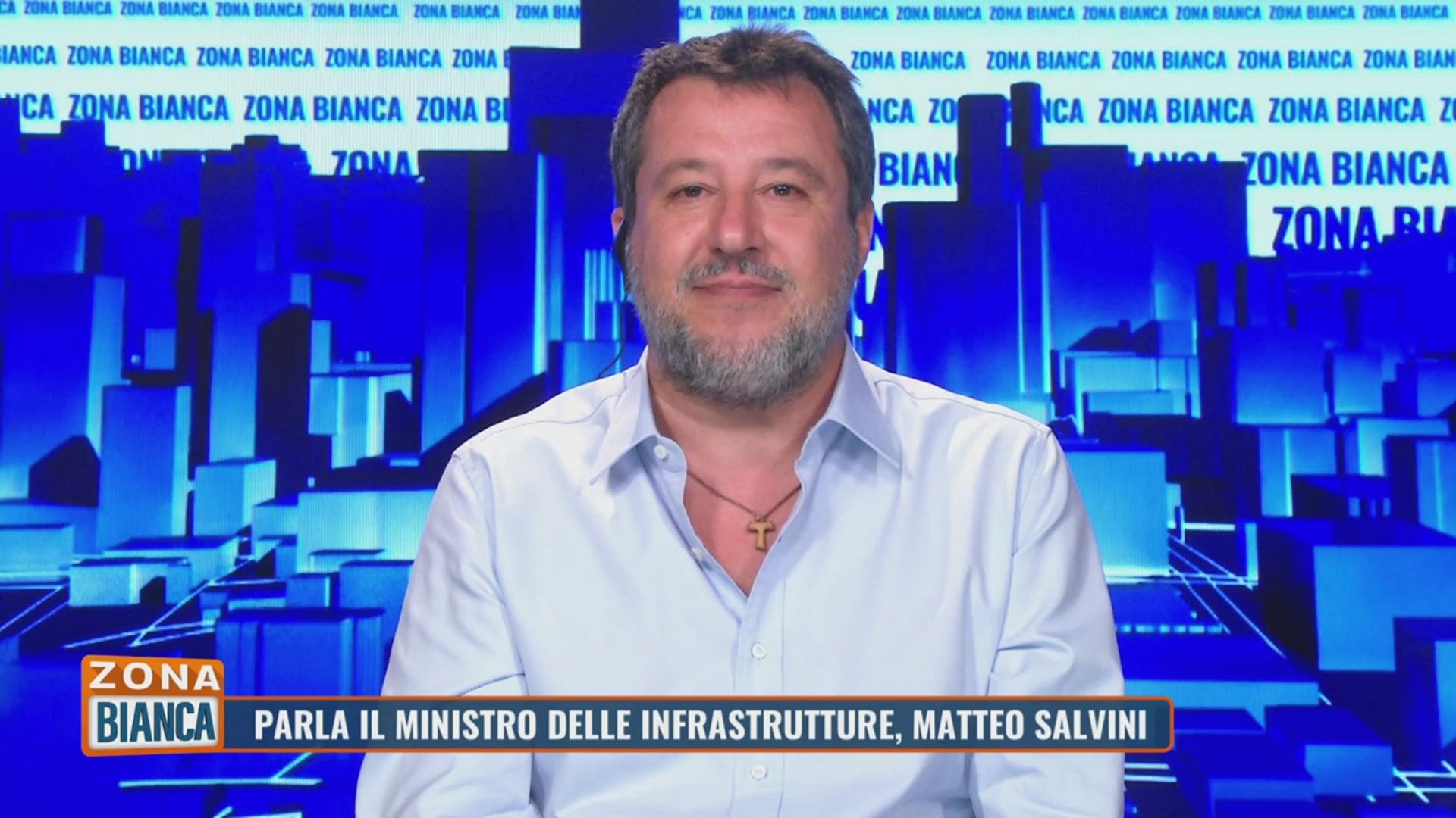 Matteo Salvini stasera a Zona Bianca