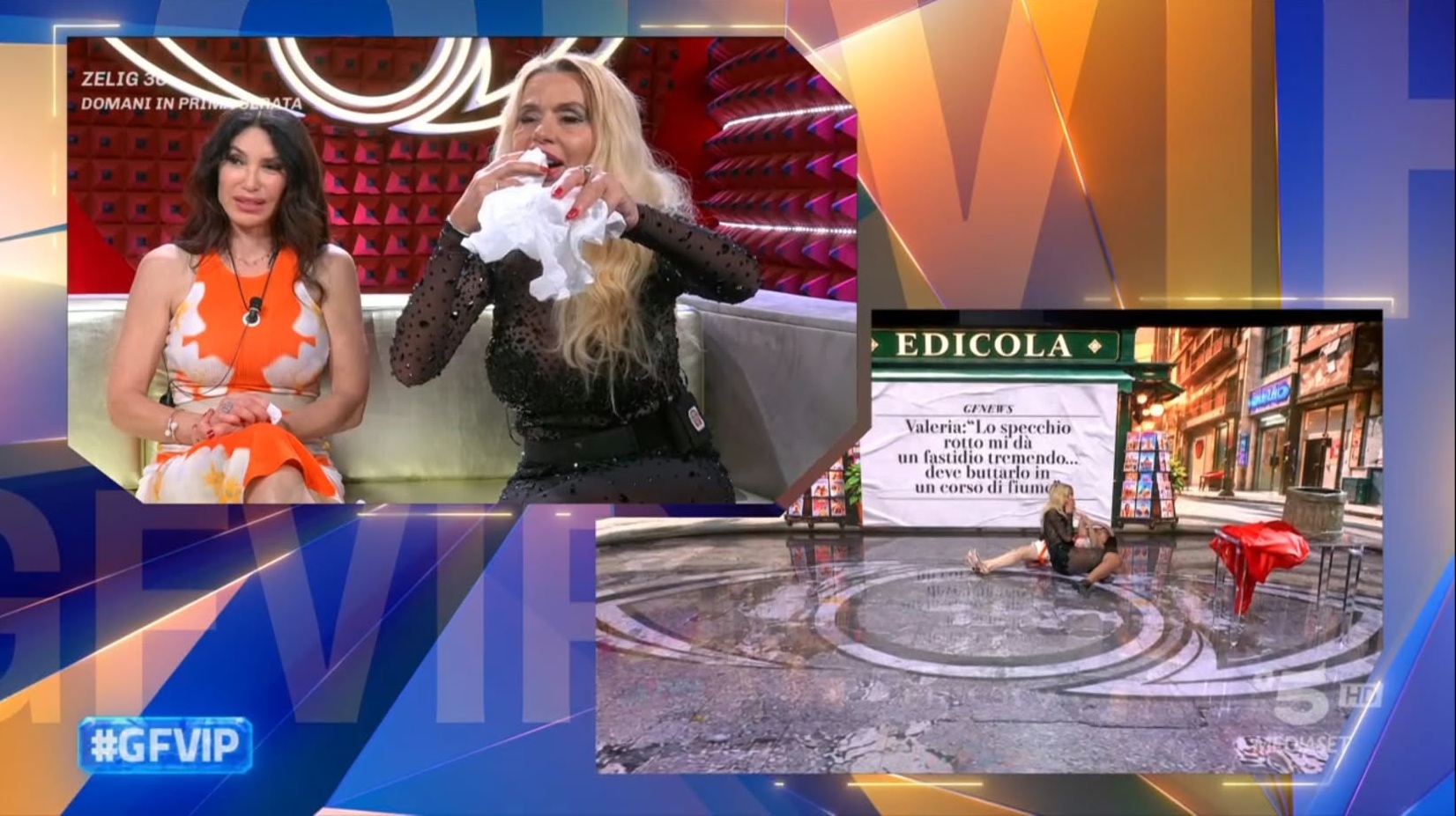 GF Vip 9, diretta nona puntata: incidente per Carmen Di Pietro e Valeria Marini