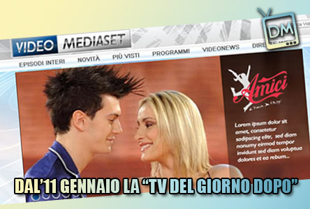 LA TV DEL GIORNO DOPO: DALL’11 GENNAIO SU MEDIASET.IT. MA SU MYNEXTV…