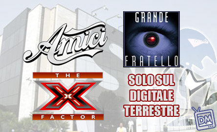 COLPO GOBBO A SKY: AMICI, GF E XFACTOR SOLO SUL DIGITALE TERRESTRE