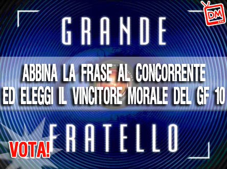GRANDE FRATELLO: LUCA E ALESSIA FUORI DALLA CASA E DAL NOSTRO GIOCO. CONTINUATE A VOTARE IL VOSTRO VINCITORE MORALE.