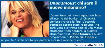 Unan1mous banner mediaset @ Davide Maggio .it