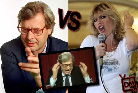 SGARBI AL CHIAMBRETTI NIGHT: “LA MUSSOLINI CON QUELLE LABBRA TE LO MANGIA!” (VIDEO)