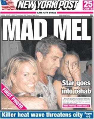 Mel Gibson ubriaco @ Davide Maggio .it