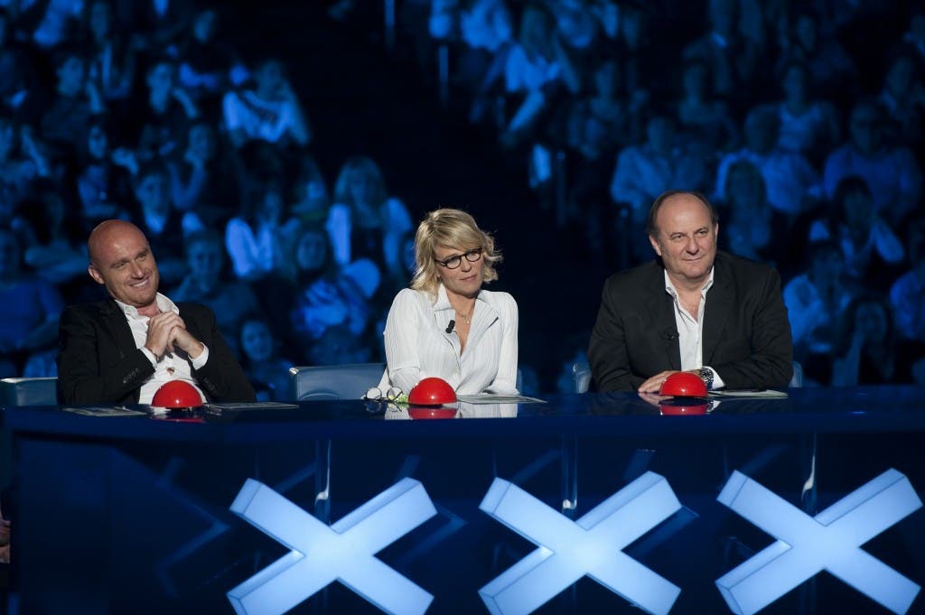 Italia's Got Talent 2: i giudici Rudy Zerbi (sx), Maria De Filippi e Gerry Scotti