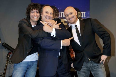 Italia's Got Talent 2: Simone Annichiarico (sx), Gerry Scotti e Rudy Zerbi