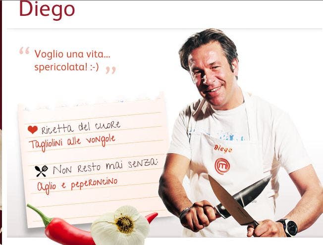 Diego, Concorrente di Masterchef Italia - 1^ edizione